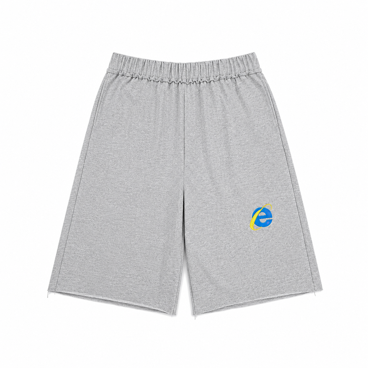 Eternal internet money shorts grey cotton long shorts , Front view