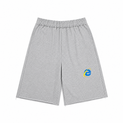 Eternal internet money shorts grey cotton long shorts , Front view